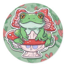 Silently Judging You – Cute Frog Cottagecore Stick