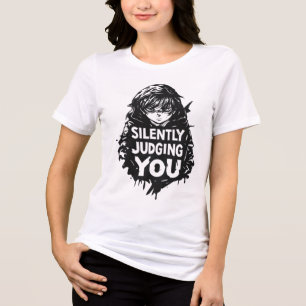 Silently Judging You Dark Anime Ink Grunge Streetw Tri-Blend Shirt