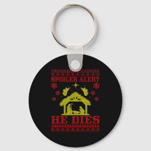 Siler-alert He Christmas Ugly Sweater Nativity  Key Ring