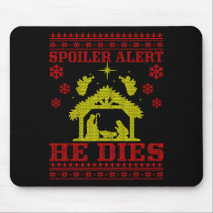 Siler-alert He Christmas Ugly Sweater Nativity Mouse Pad
