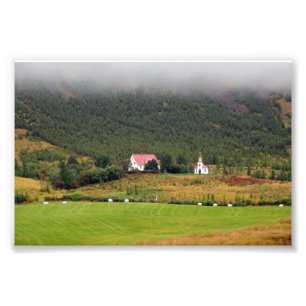 Silfrastadakirkja Church in Iceland Photo Print