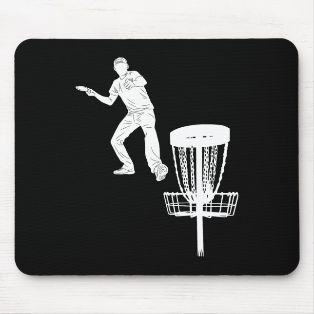 Silhouette American Disc Golf Player Frolf Targeti Mouse Pad (Front)