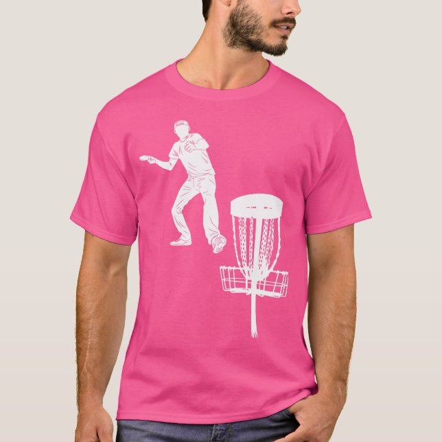 Silhouette American Disc Golf Player Frolf Targeti T-Shirt (Front)