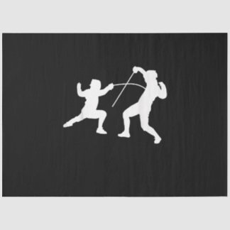 Silhouette American Fencing Fencer Swordsman Fight Tissue Paper