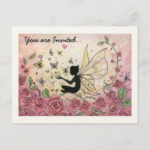 Silhouette and Roses Invitation