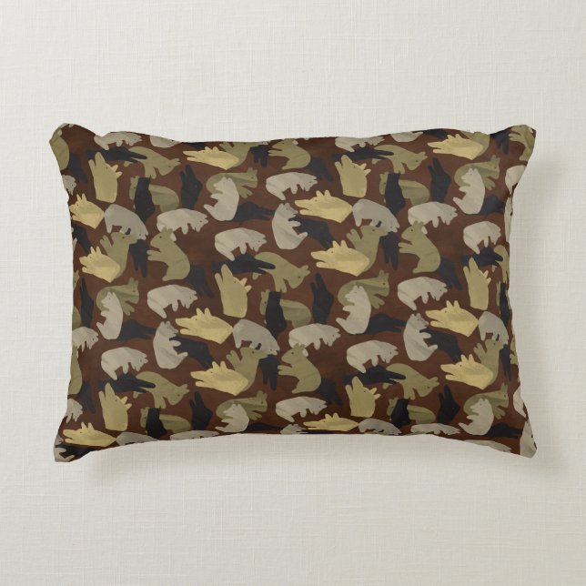 Silhouette Animal Camouflage Brown Decorative Cushion (Front)