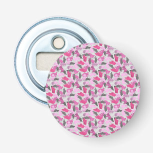 Silhouette Animal Camouflage Pink Bottle Opener