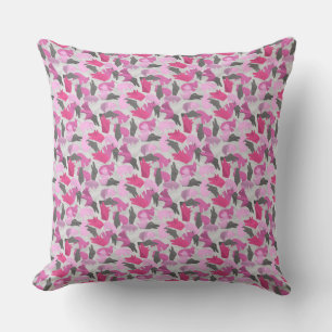 Silhouette Animal Camouflage Pink Cushion