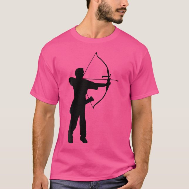 Silhouette Archery Archer Player Bow And Arrow Sho T-Shirt (Front)