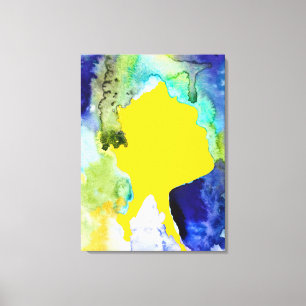 Silhouette art abstract watercolor canvas print