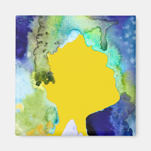 Silhouette art abstract watercolor magnet
