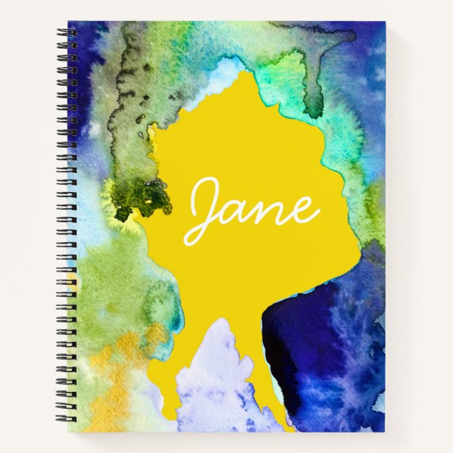 Silhouette art watercolor abstract notebook (Front)