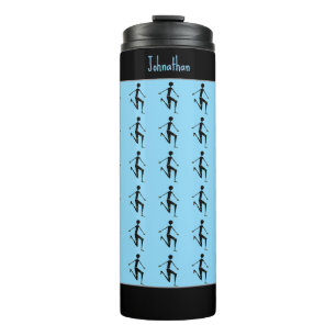 Silhouette athlete, Kenya African Art, Blue Thermal Tumbler
