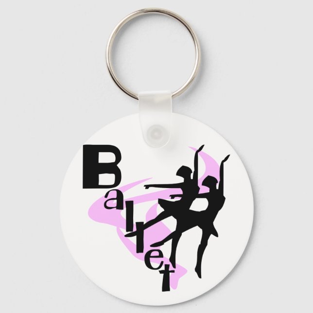 Silhouette Ballet T-shirts and Gifts Key Ring (Front)
