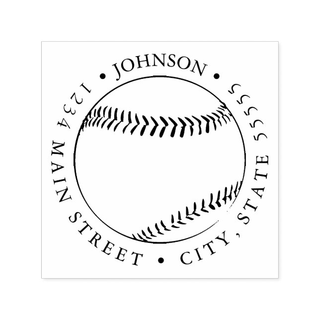 Silhouette Baseball Return Label Self-inking Stamp (Design)