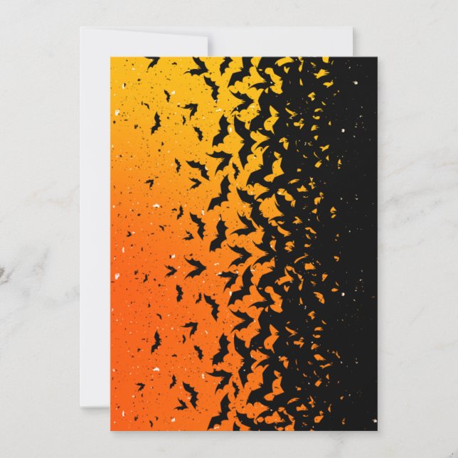 Silhouette Bats Vampire Dracula Halloween Pattern Invitation (Front)