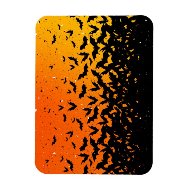 Silhouette Bats Vampire Dracula Halloween Pattern Magnet (Vertical)
