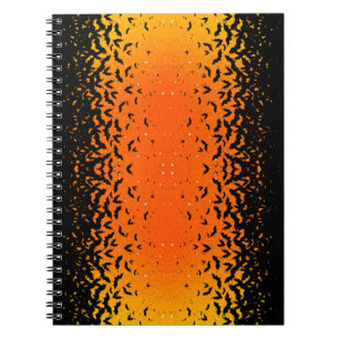 Silhouette Bats Vampire Dracula Halloween Pattern Notebook