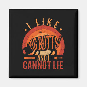 Silhouette Bbq Grill I Like Pig Butts And I Cannot Magnet