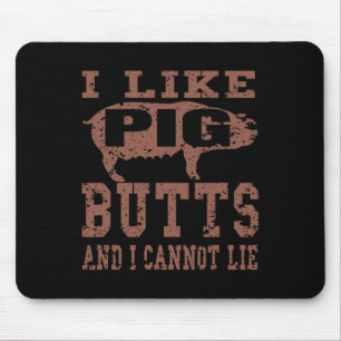 Silhouette Bbq Grill I Like Pig Butts And I Cannot Mouse Pad