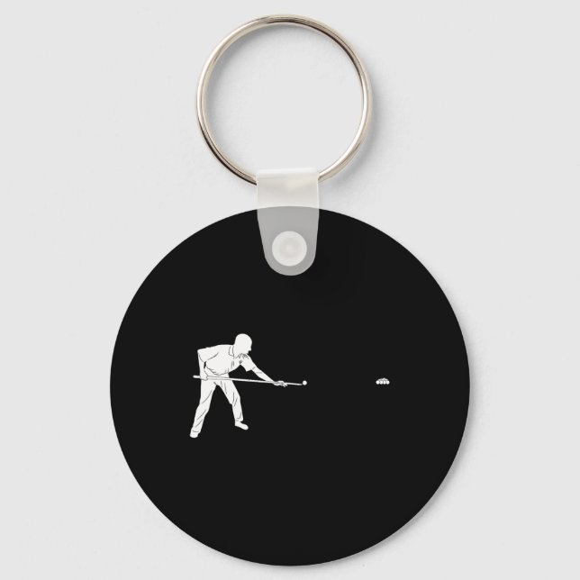 Silhouette Billiards 8 Eight Ll Snooker Pool Playe Key Ring (Front)