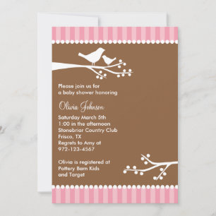 Silhouette Birds Baby Shower Invitations