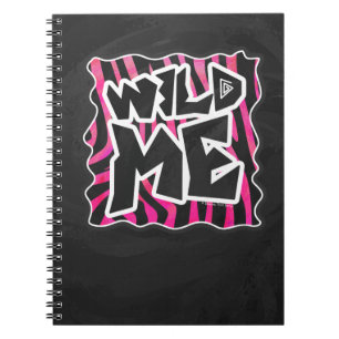 Silhouette Black and Hot Pink Zebra Spiral Notebook