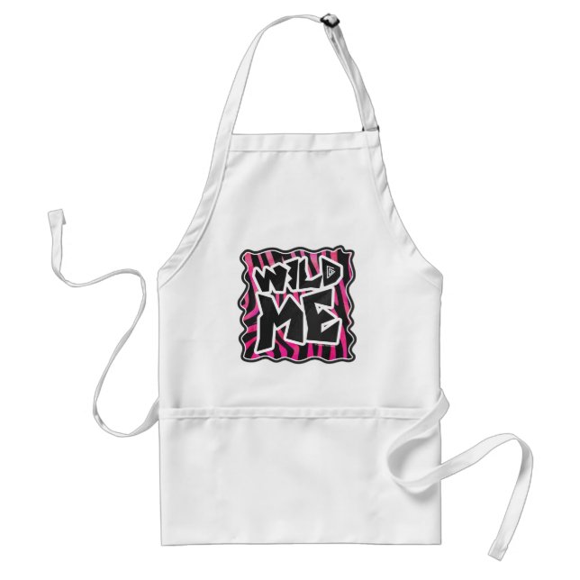 Silhouette Black and Hot Pink Zebra Standard Apron (Front)