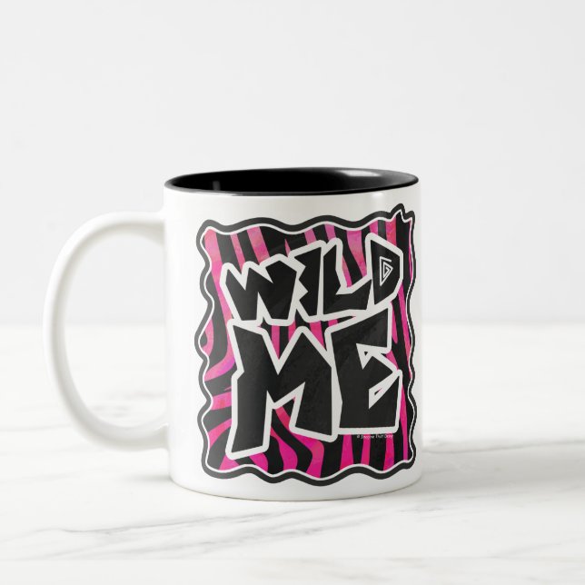Silhouette Black and Hot Pink Zebra Two-Tone Coffee Mug (Left)
