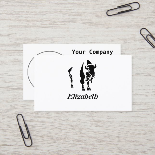 Silhouette Black Buffalo Business Card (Front/Back In Situ)