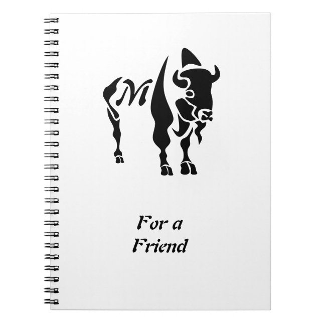 Silhouette Black Buffalo Monogram Notebook (Front)