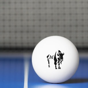 Silhouette Black Buffalo Ping Pong Ball