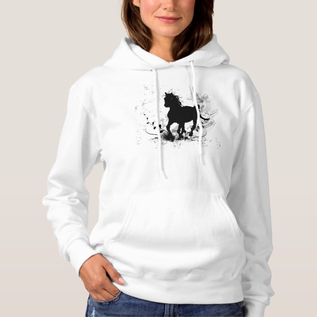 Silhouette, black horse hoodie (Front)