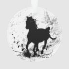 Silhouette, black horse