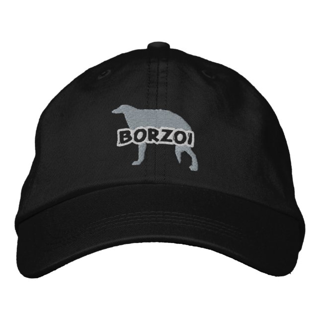 Silhouette Borzoi Embroidered Hat (Front)