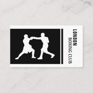 Silhouette Boxing Match, Boxer, Boxing Trainer Bus Business Card