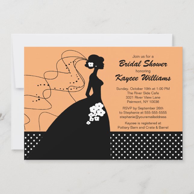 Silhouette Bride Bridal Shower Invite (Front)
