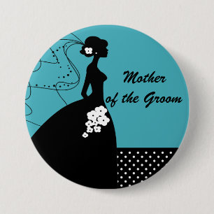 Silhouette Bride Mother of the Groom Button / Pin