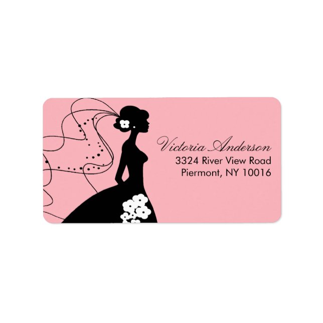 Silhouette Bride Return Address Labels. Label (Front)