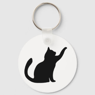 Silhouette Cats  Key Ring