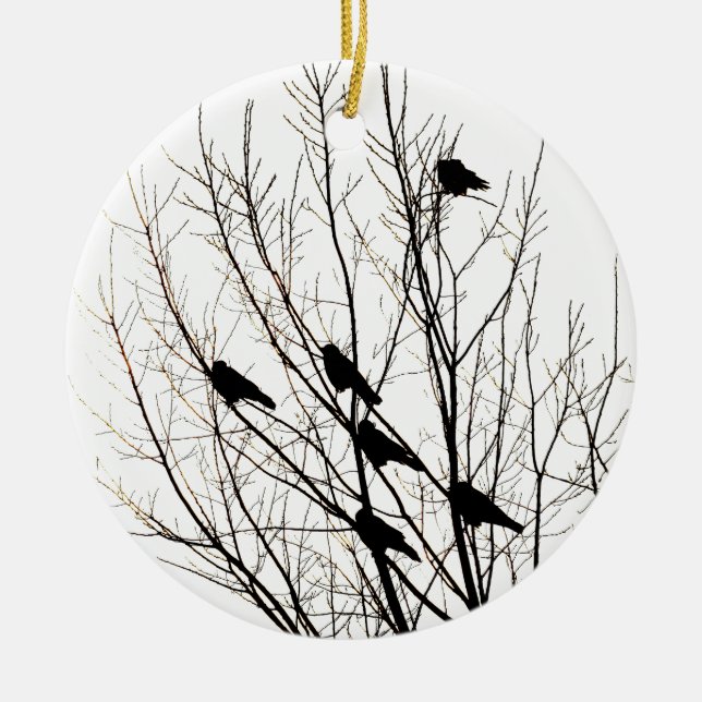 Silhouette Ceramic Tree Decoration (Front)
