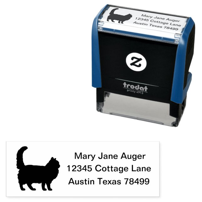 Silhouette Chantilly-Tiffany Cat  Self-inking Stamp (In Situ)