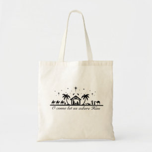 Silhouette Christmas Nativity Scene Tote Bag