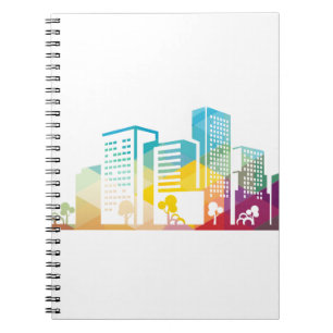 silhouette cityscape building icon colour city notebook