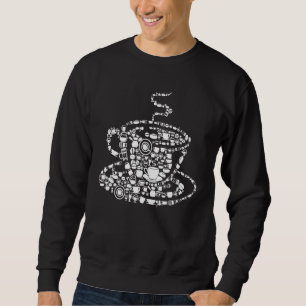 Silhouette Coffee Cup Filled With Coffee Things Sweatshirt