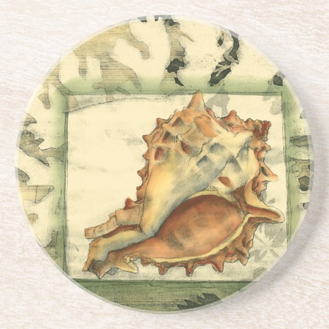 Silhouette Conch Shell Coaster (Front)