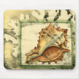 Silhouette Conch Shell Mouse Pad