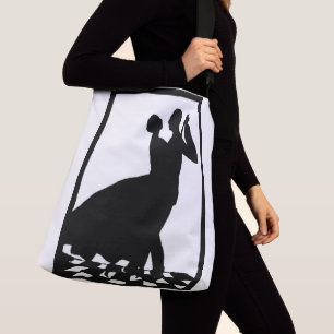 silhouette couple dancing in the dark crossbody bag