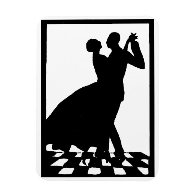 silhouette couple dancing in the dark magnet (Vertical)