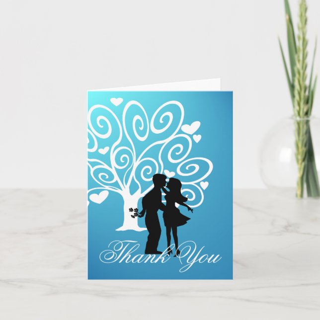 Silhouette Couple Thank You Card (Front)